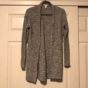 Grey mid-length cardigan